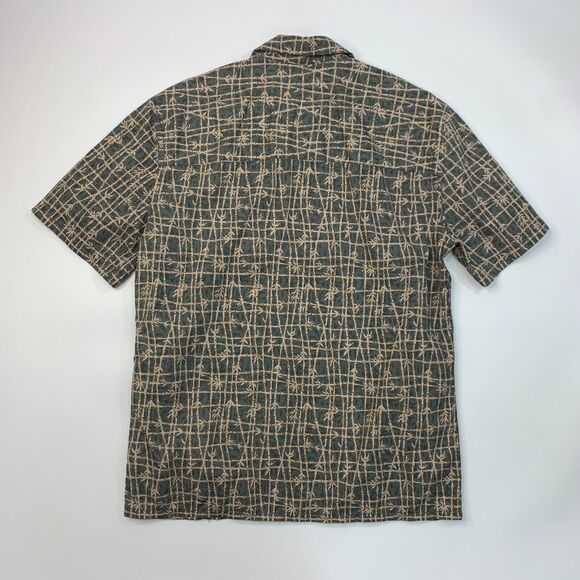 Island Shores Button Up Shirt Mens S Small Shark Gray Bamboo Graphic Cotton - Picture 3 of 9